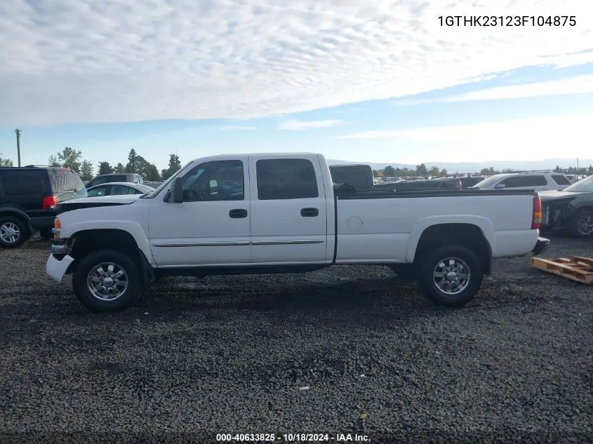 2003 GMC Sierra 2500Hd Sle/Slt VIN: 1GTHK23123F104875 Lot: 40633825