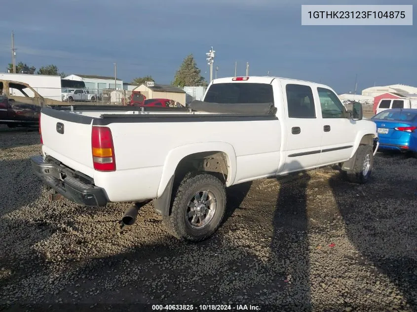 2003 GMC Sierra 2500Hd Sle/Slt VIN: 1GTHK23123F104875 Lot: 40633825