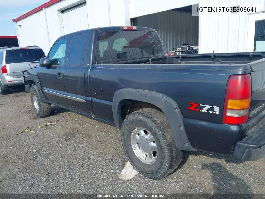 2003 GMC Sierra 1500 Sle VIN: 1GTEK19T63E308641 Lot: 40637524