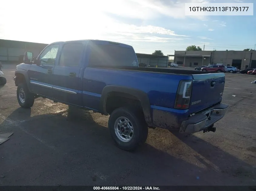 2003 GMC Sierra 2500Hd Sle VIN: 1GTHK23113F179177 Lot: 40665804