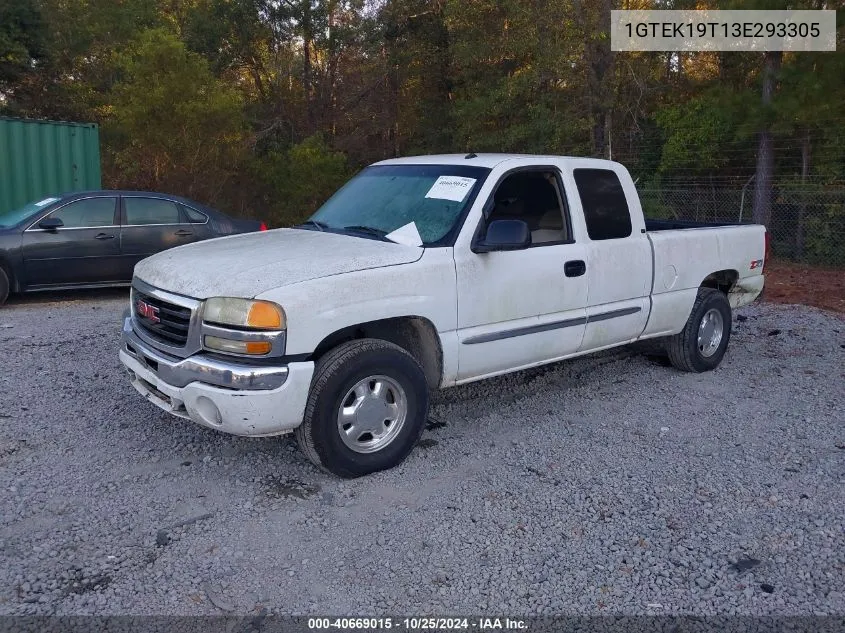 2003 GMC Sierra 1500 Slt VIN: 1GTEK19T13E293305 Lot: 40669015