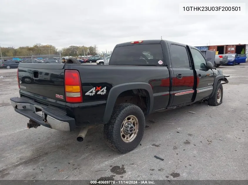 2003 GMC Sierra 2500Hd Sle VIN: 1GTHK23U03F200501 Lot: 40689778