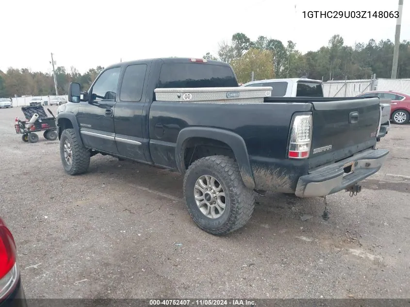 2003 GMC Sierra 2500Hd Slt VIN: 1GTHC29U03Z148063 Lot: 40752407