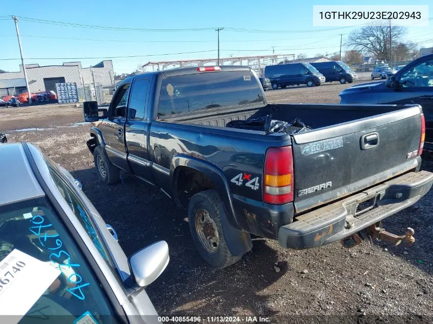 2003 GMC Sierra 2500Hd Sle VIN: 1GTHK29U23E202943 Lot: 40855496