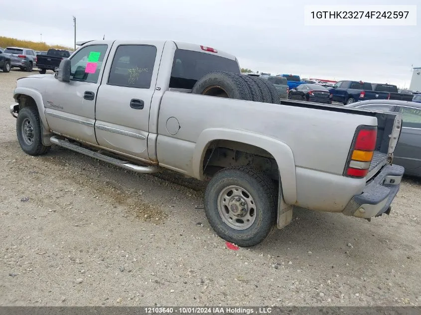 2004 GMC Sierra 2500Hd VIN: 1GTHK23274F242597 Lot: 12103640