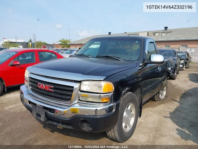 2004 GMC Sierra 1500 VIN: 1GTEK14V64Z332196 Lot: 12119554