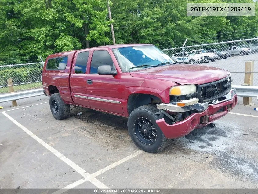 2004 GMC Sierra 1500 Sle VIN: 2GTEK19TX41209419 Lot: 39440343