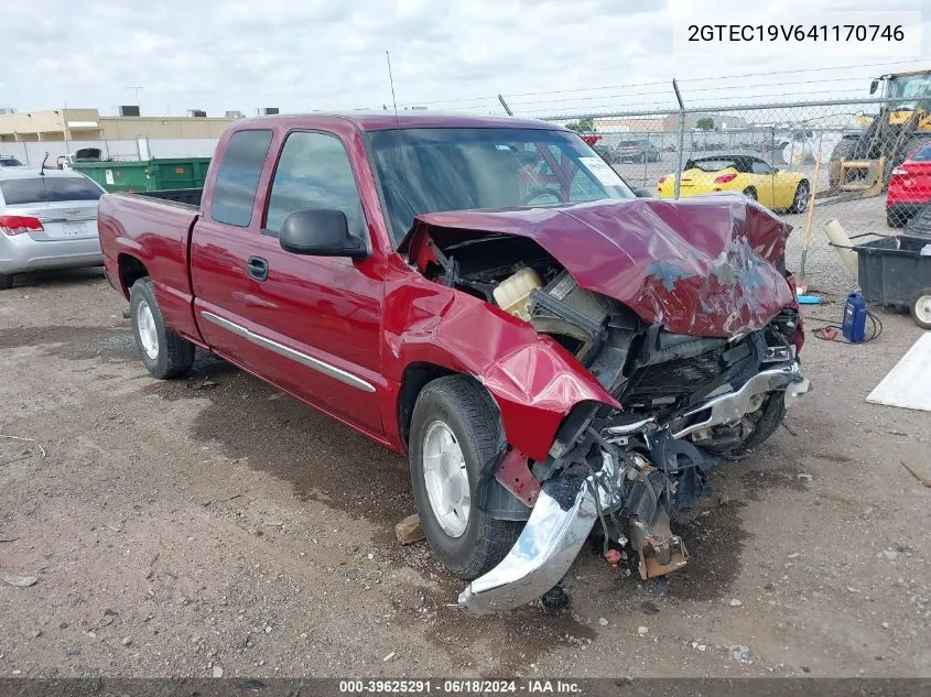 2004 GMC Sierra 1500 Sle VIN: 2GTEC19V641170746 Lot: 39625291