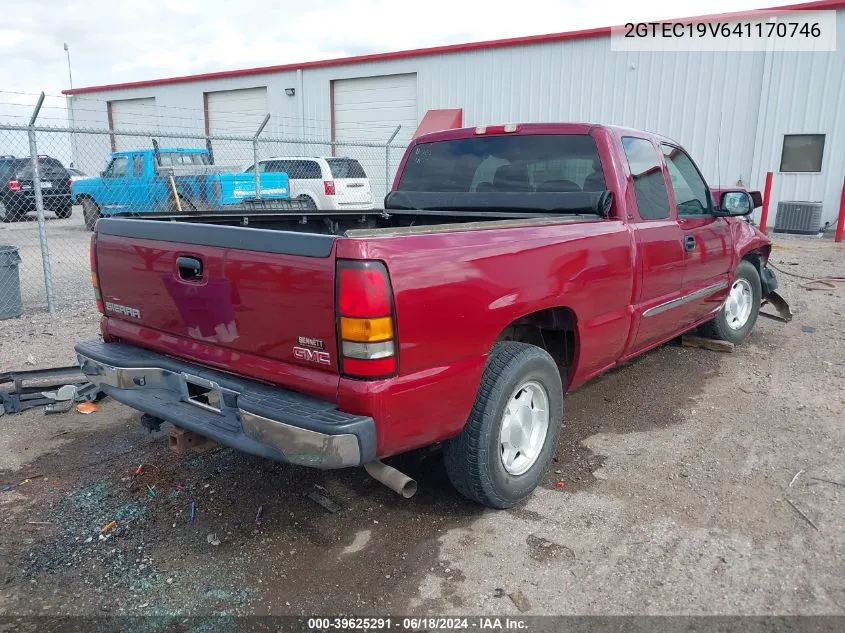 2004 GMC Sierra 1500 Sle VIN: 2GTEC19V641170746 Lot: 39625291