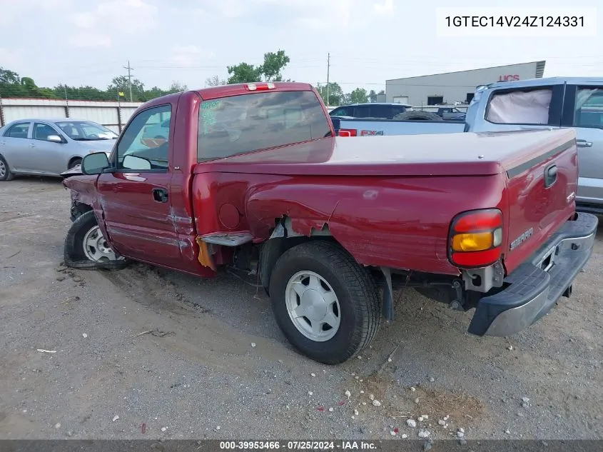 2004 GMC Sierra 1500 Sle VIN: 1GTEC14V24Z124331 Lot: 39953466