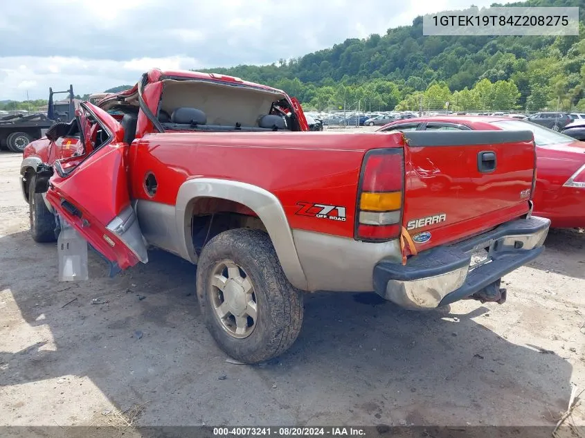 2004 GMC Sierra 1500 Slt VIN: 1GTEK19T84Z208275 Lot: 40073241