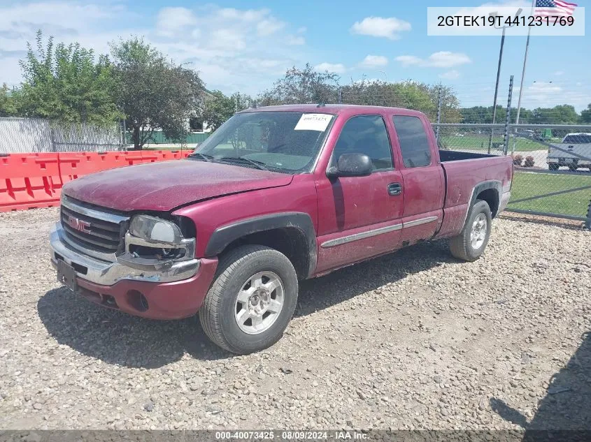 2004 GMC Sierra 1500 Sle VIN: 2GTEK19T441231769 Lot: 40073425