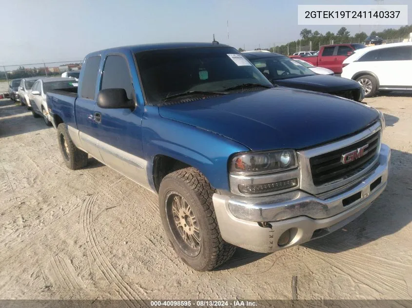 2004 GMC Sierra 1500 Sle VIN: 2GTEK19T241140337 Lot: 40098595