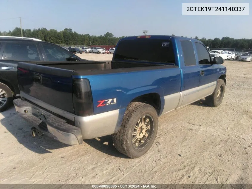 2004 GMC Sierra 1500 Sle VIN: 2GTEK19T241140337 Lot: 40098595