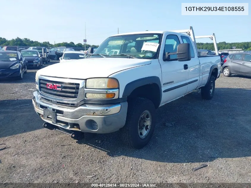 2004 GMC Sierra 2500Hd VIN: 1GTHK29U34E108555 Lot: 40125414