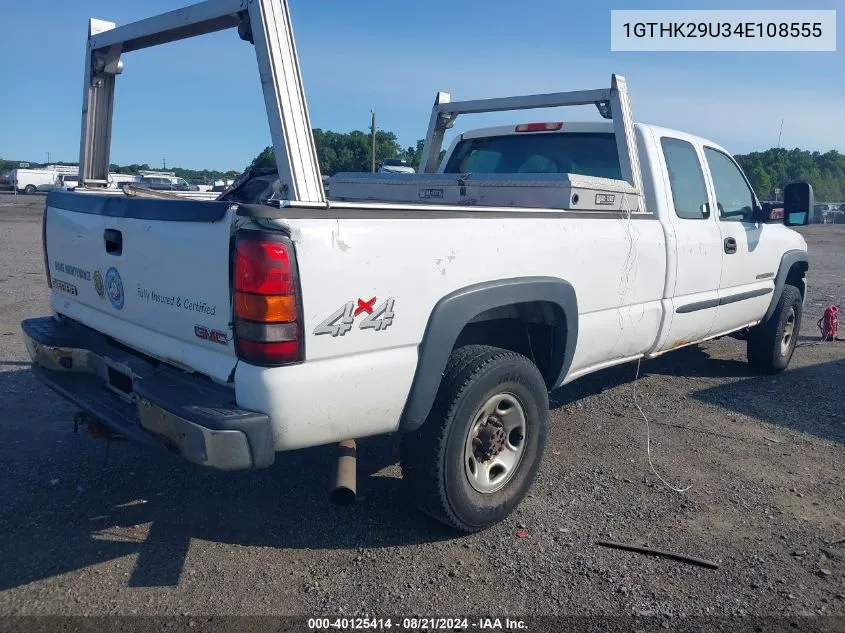 2004 GMC Sierra 2500Hd VIN: 1GTHK29U34E108555 Lot: 40125414