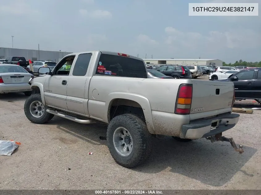 2004 GMC Sierra 2500Hd Sle VIN: 1GTHC29U24E382147 Lot: 40157501