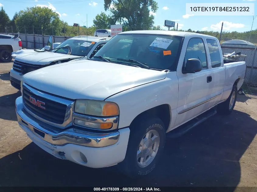 1GTEK19T84E251232 2004 GMC Sierra 1500 Sle