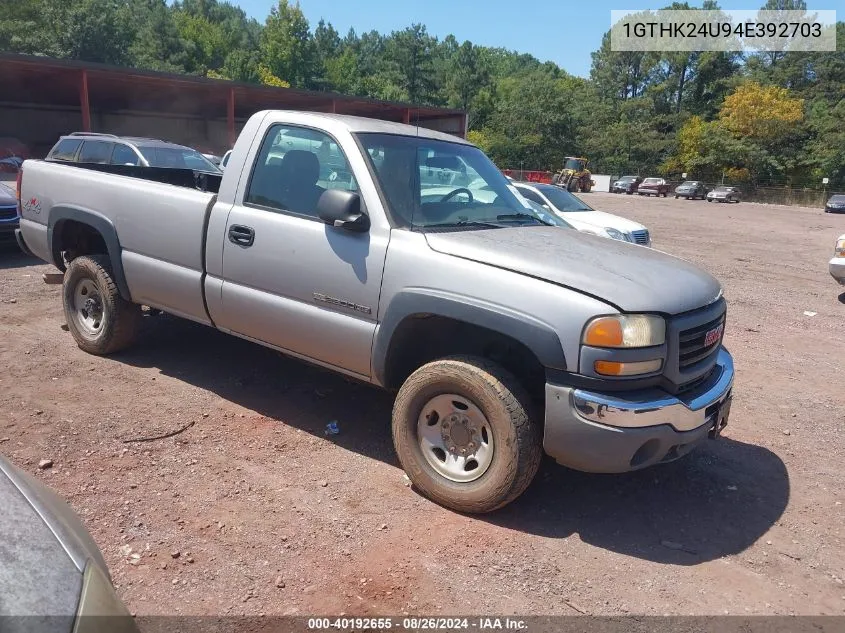 2004 GMC Sierra 2500Hd Work Truck VIN: 1GTHK24U94E392703 Lot: 40192655