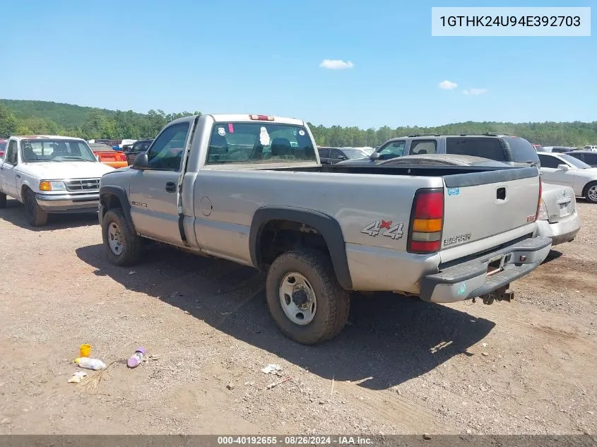 2004 GMC Sierra 2500Hd Work Truck VIN: 1GTHK24U94E392703 Lot: 40192655