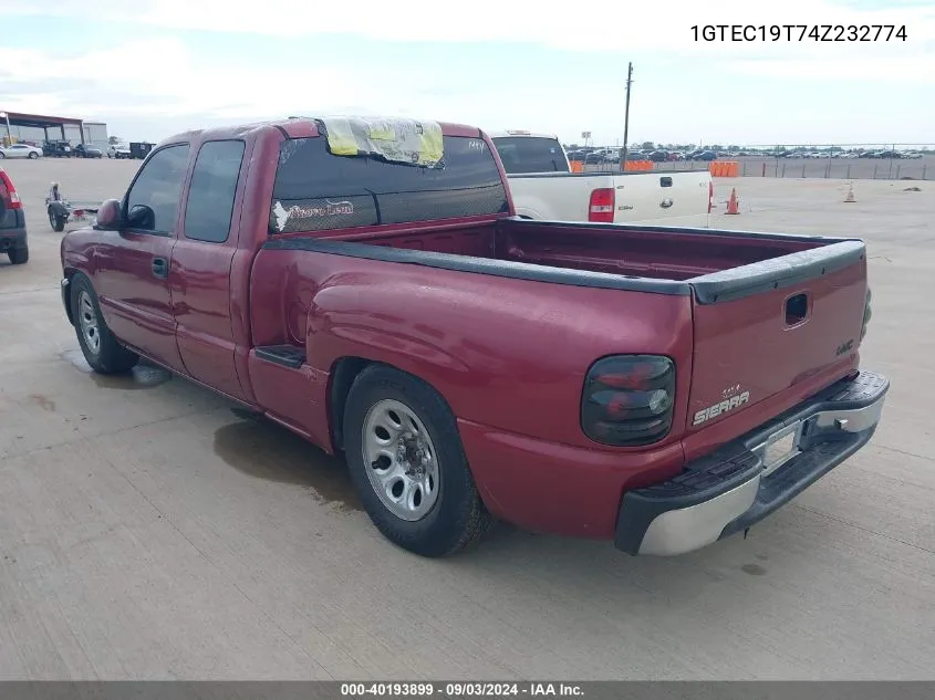 2004 GMC Sierra 1500 Sle VIN: 1GTEC19T74Z232774 Lot: 40193899