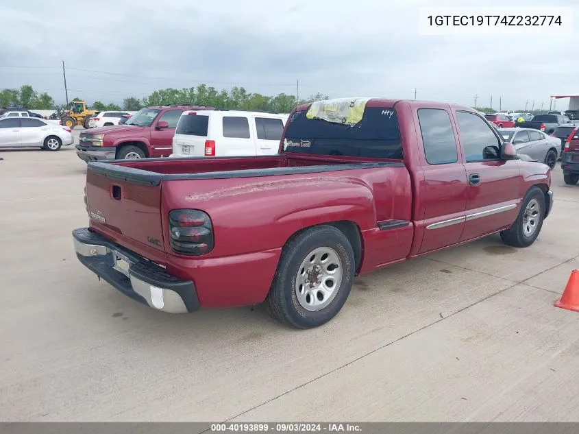 2004 GMC Sierra 1500 Sle VIN: 1GTEC19T74Z232774 Lot: 40193899