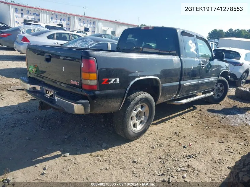 2004 GMC New Sierra K1500 VIN: 2GTEK19T741278553 Lot: 40270333