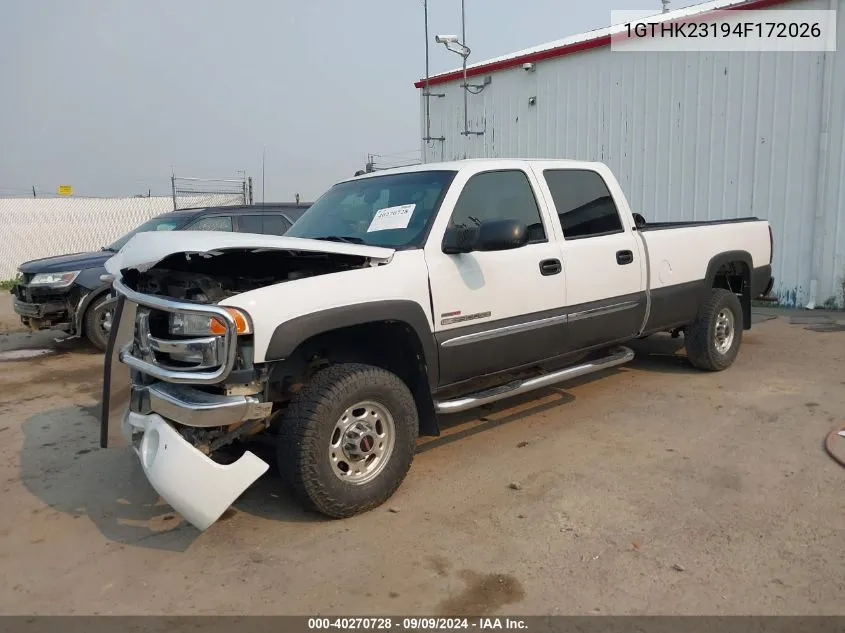 2004 GMC Sierra 2500Hd Sle VIN: 1GTHK23194F172026 Lot: 40270728