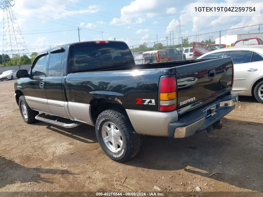 2004 GMC Sierra 1500 Slt VIN: 1GTEK19T04Z259754 Lot: 40275544