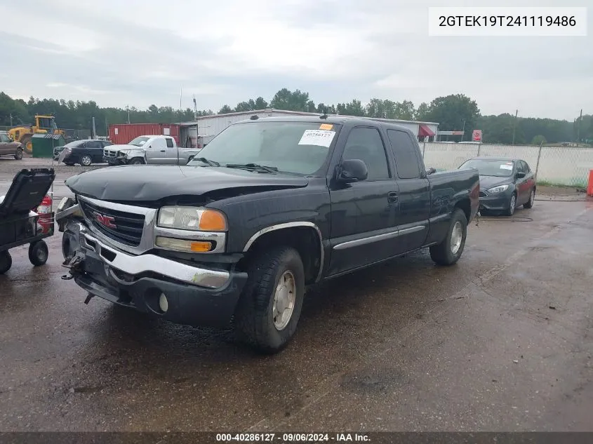 2004 GMC Sierra 1500 Sle VIN: 2GTEK19T241119486 Lot: 40286127