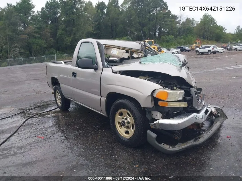 2004 GMC Sierra 1500 Work Truck VIN: 1GTEC14X64Z151226 Lot: 40311886