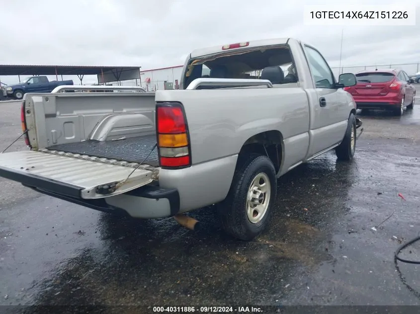 2004 GMC Sierra 1500 Work Truck VIN: 1GTEC14X64Z151226 Lot: 40311886