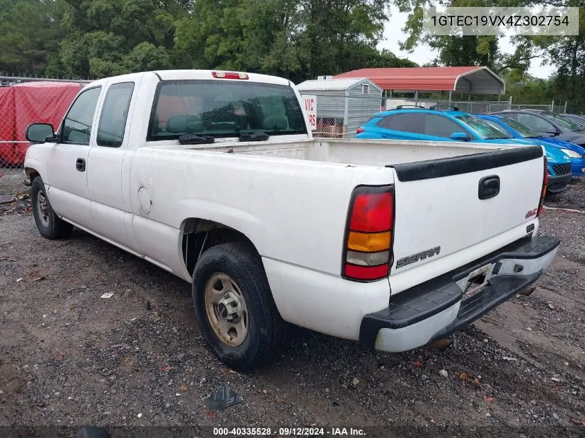 2004 GMC Sierra 1500 Work Truck VIN: 1GTEC19VX4Z302754 Lot: 40335528