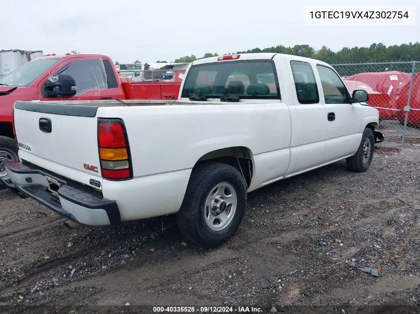 2004 GMC Sierra 1500 Work Truck VIN: 1GTEC19VX4Z302754 Lot: 40335528