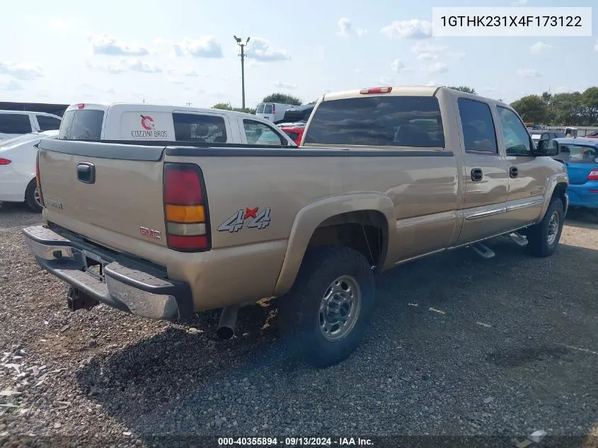 2004 GMC Sierra 2500Hd Sle VIN: 1GTHK231X4F173122 Lot: 40355894