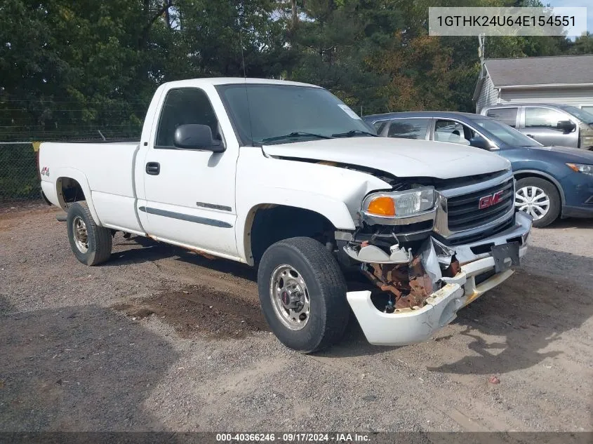 2004 GMC Sierra 2500Hd Sle VIN: 1GTHK24U64E154551 Lot: 40366246