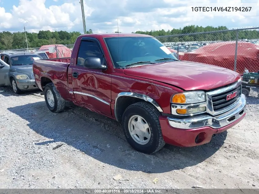 2004 GMC Sierra 1500 Sle VIN: 1GTEC14V64Z194267 Lot: 40381516