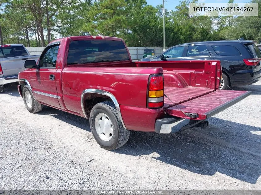 2004 GMC Sierra 1500 Sle VIN: 1GTEC14V64Z194267 Lot: 40381516