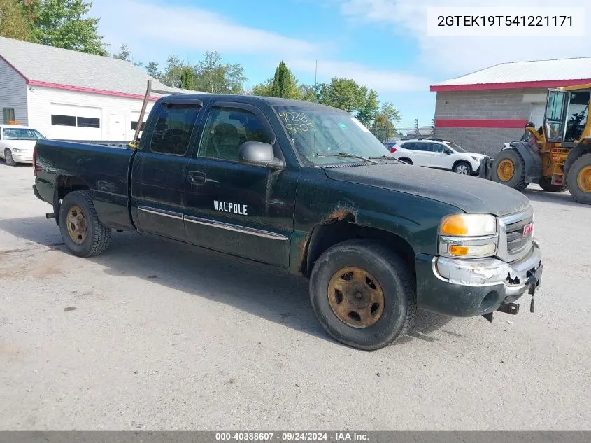 2004 GMC Sierra 1500 Sle VIN: 2GTEK19T541221171 Lot: 40388607