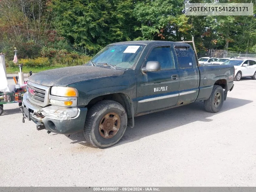 2004 GMC Sierra 1500 Sle VIN: 2GTEK19T541221171 Lot: 40388607