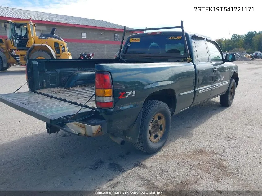 2004 GMC Sierra 1500 Sle VIN: 2GTEK19T541221171 Lot: 40388607