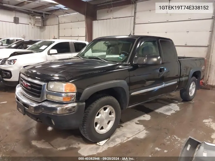 2004 GMC Sierra 1500 Sle/Slt/Work Truck VIN: 1GTEK19T74E338152 Lot: 40392946