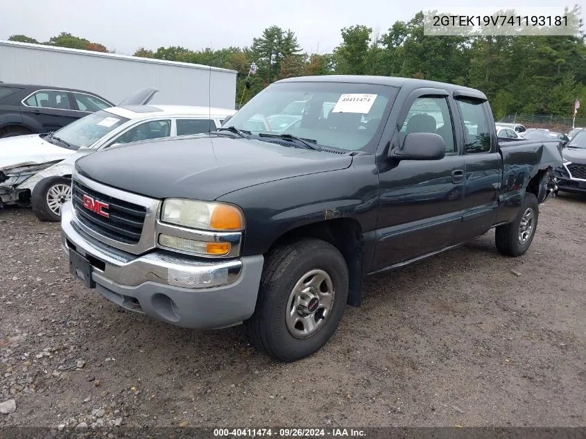 2004 GMC Sierra 1500 VIN: 2GTEK19V741193181 Lot: 40411474