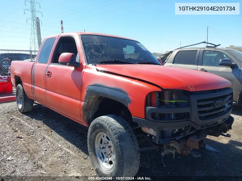 2004 GMC Sierra 2500Hd K2500 Heavy Duty VIN: 1GTHK29104E201734 Lot: 40424348