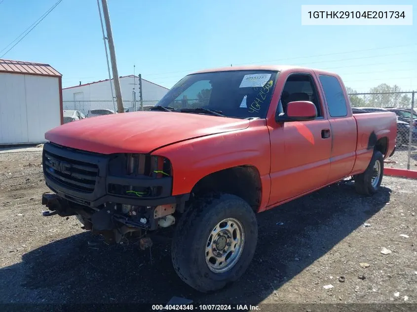 2004 GMC Sierra 2500Hd K2500 Heavy Duty VIN: 1GTHK29104E201734 Lot: 40424348