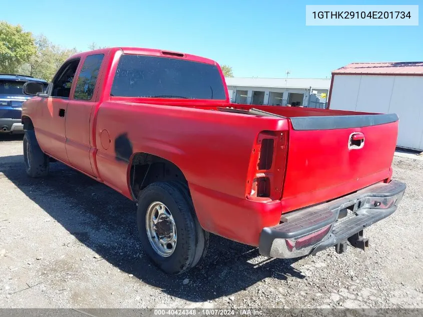 2004 GMC Sierra 2500Hd K2500 Heavy Duty VIN: 1GTHK29104E201734 Lot: 40424348