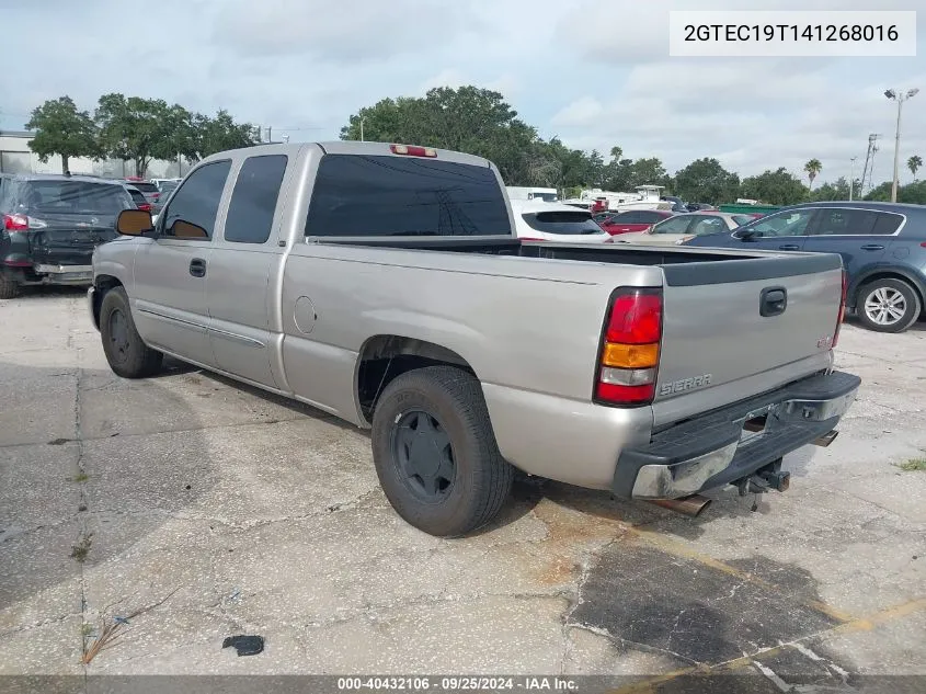 2004 GMC Sierra 1500 Sle VIN: 2GTEC19T141268016 Lot: 40432106