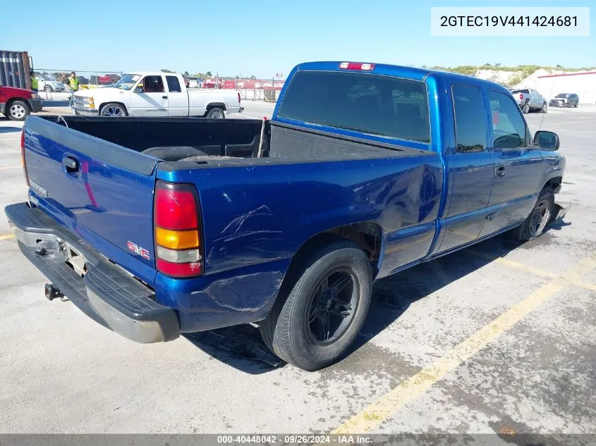 2004 GMC Sierra 1500 VIN: 2GTEC19V441424681 Lot: 40448042