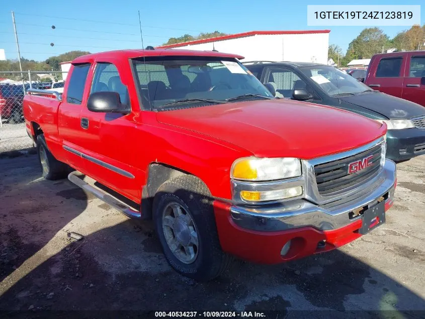 2004 GMC New Sierra K1500 VIN: 1GTEK19T24Z123819 Lot: 40534237