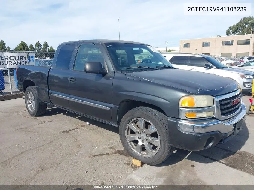 2004 GMC Sierra 1500 Sle VIN: 2GTEC19V941108239 Lot: 40561731